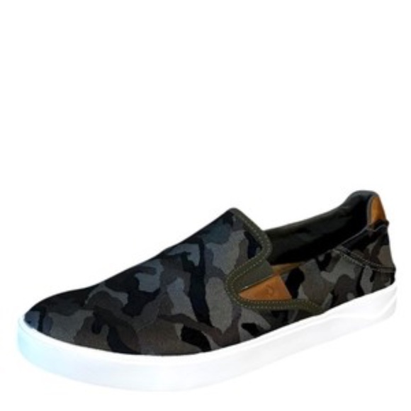 Olukai Lae'ahi Pa'i Mens Slip‎ On Sneakers Size 10.5 Camouflage Green